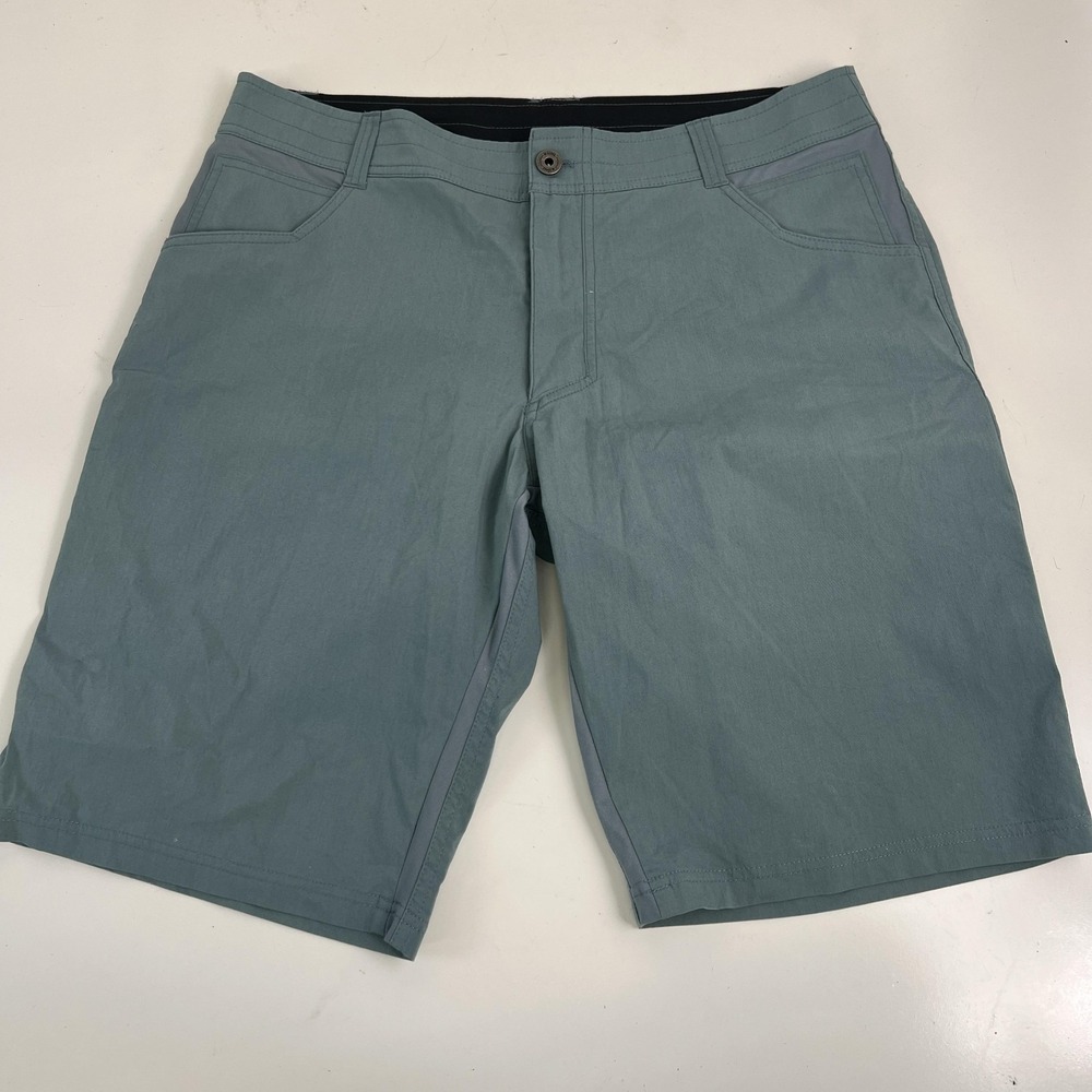 Kuhl Free Radikl Shorts Mens 36 Green Stretch Chino Hiking Outdoor Travel Casual